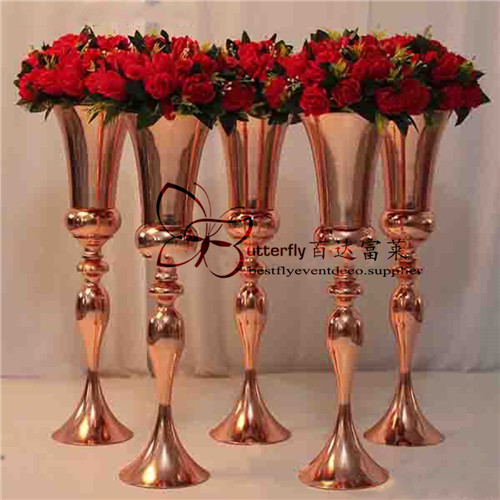 

Rose Champagne Gold White Silver Metal Flower Stand Vase Wedding Flower Stand Table Centerpiece Wedding Party Decoration Event