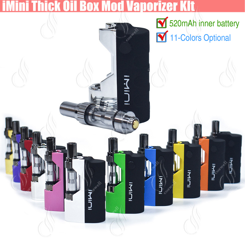 

Original imini Thick oil Cartridges Vaporizer Kit 500mAh Box Mod Battery 510 Thread New Liberty V1 Tank Wax Atomizer vape pen Starter vapor, Orange