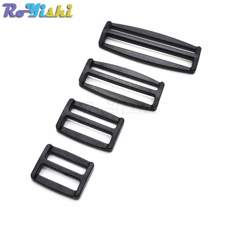 

50pcs/lot Plastic Curve Adjustable Buckle for Bags Webbing Black