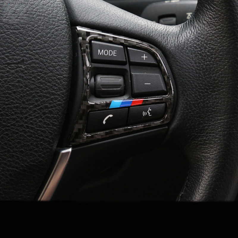 

Carbon Fiber Sticker Steering wheel Buttons frame cover trim For BMW 3/4 series 3GT F30 F31 F34 2013-18 Car Styling Accessories