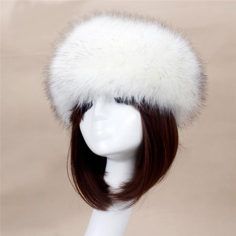 Women Hats 2016 Lady Russian Tick Fluffy Fox Fur Hat Headband Winter Earwarmer Ski Hat Female Hats For Autumn 022 D18103006