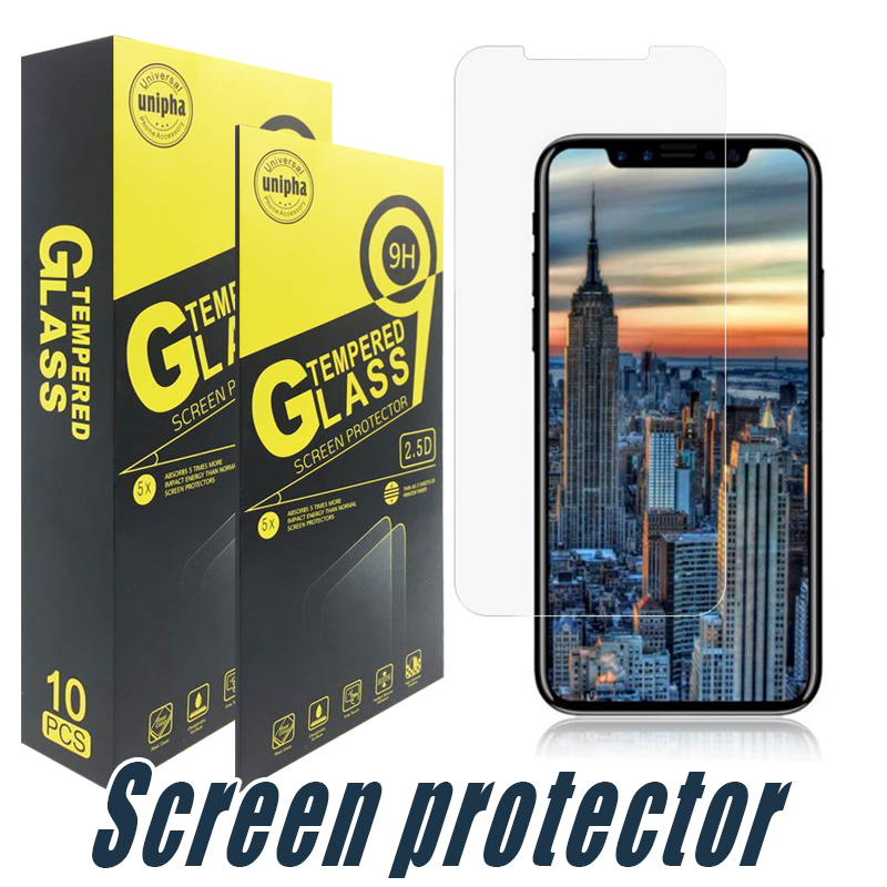 

Tempered Glass Screen Protector 2.5D For iPhone 12 11 pro max XR 8 7 6S Plus Samsung J3 J2 pro J7 J8 J4 J6 Plus Prime 2017 2018 LG Stylo 4 3