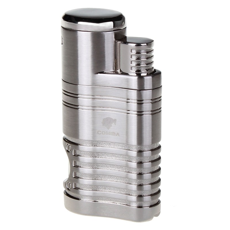 

COHIBA Fashion High Quality Windproof Lighter Torch Jet Flame Refillable Inflatable Four Flame Lighter & Cigar Punch Lighter