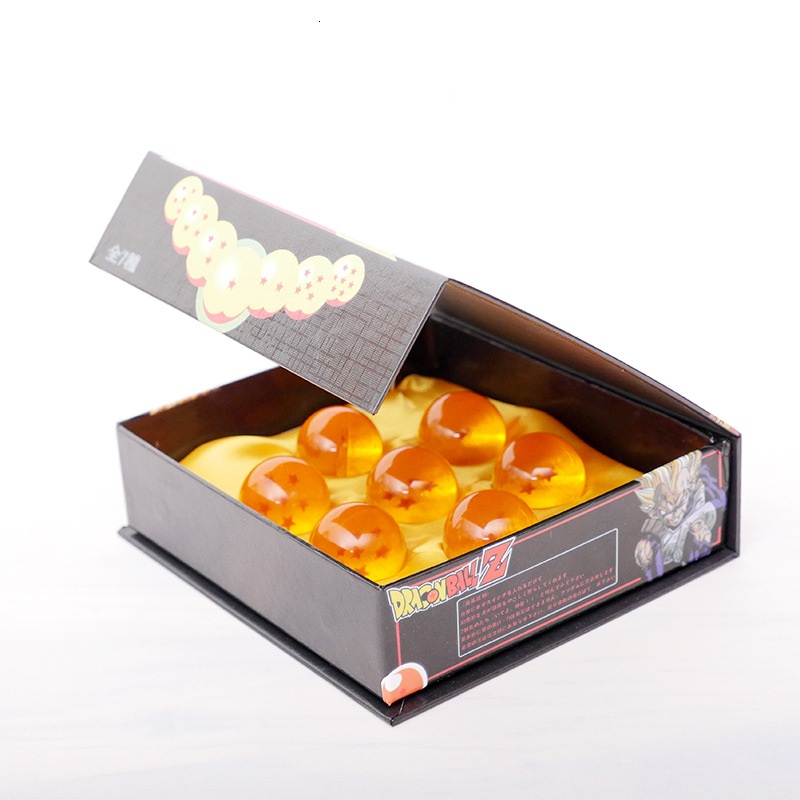 

Wholesale -Brand New animation dragonBall 7 stars Crystal Glass Ball set of 7pcs with Gift Box dragon ball Z Son Goku 4.2CM