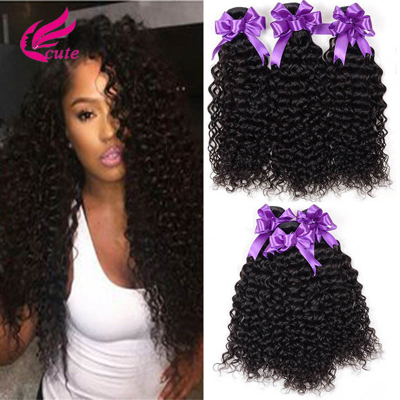 

Chinese Mongolian Indian Hair Weave 3 Bundles Virgin Kinky Curly Human Hair Weave 100% Unprocessed Hair Weft Extensions Natural Black Color, Natural color