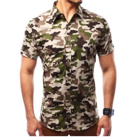 

Men Short Sleeve Shirt Male Shirts Mens Camouflage Shirt Dress Shirts Hawaiian Military Camisa Social Masculina 4XL