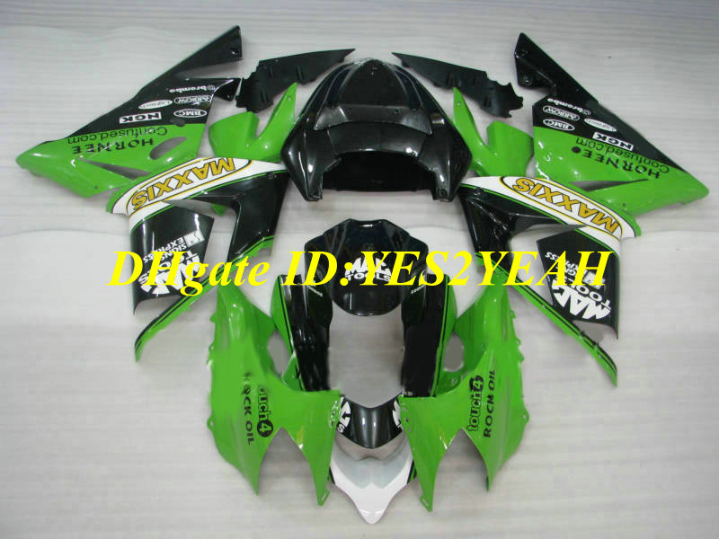 

Top-rated Motorcycle Fairing kit for KAWASAKI Ninja ZX10R 04 05 ZX 10R 2004 2005 ABS black green Fairings set+Gifts KM02, Multi-color