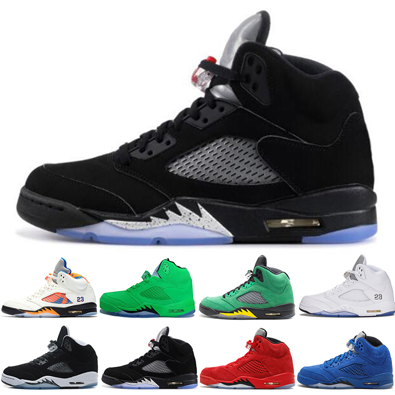 

New 5 5s Wings International Flight Mens Basketball Shoes Olympic Gold Medal Fire Red Blue Suede Low Neymar men sports sneakers designer, #19 fluorescent green