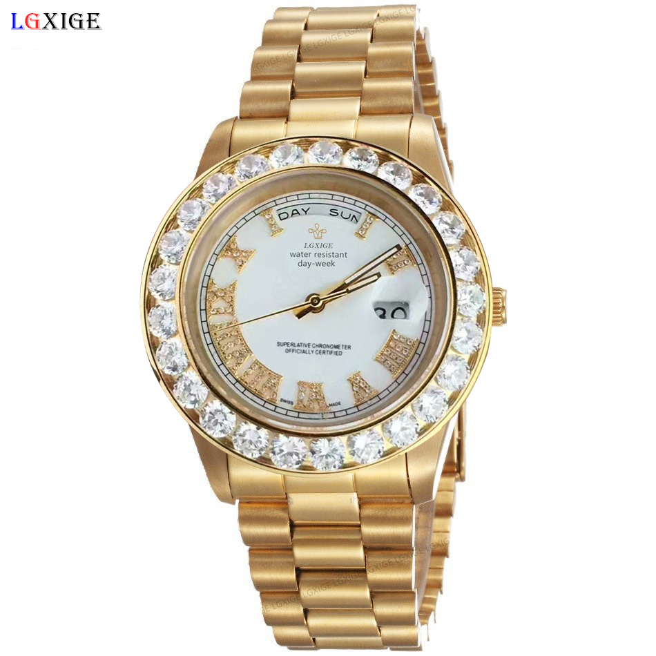 2021 Vente Men Marque Montre Big Diamonds Bezel Top Hommes Montres Braceurs pour Horloge féminine Dropshipping1