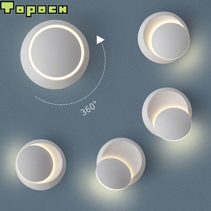 

Topoch Stair Wall Lamp LED 7W 360 Degree Rotation Die-Cast Aluminum White/Black Finish for Bedside Corridor Aisle Stair Balcony Illumination