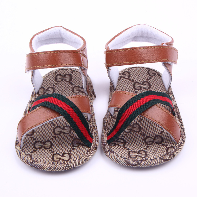 

Toddler Baby Sandals Summer Kids Boys Girls PU First Walker Shoe Baby Fashion Non-slip Sandal, Brown
