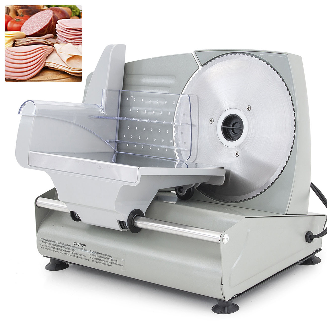 

Electric Meat Slicer 7.5" Blade Home Deli Meat Food Slicer Premium Home Kitchen