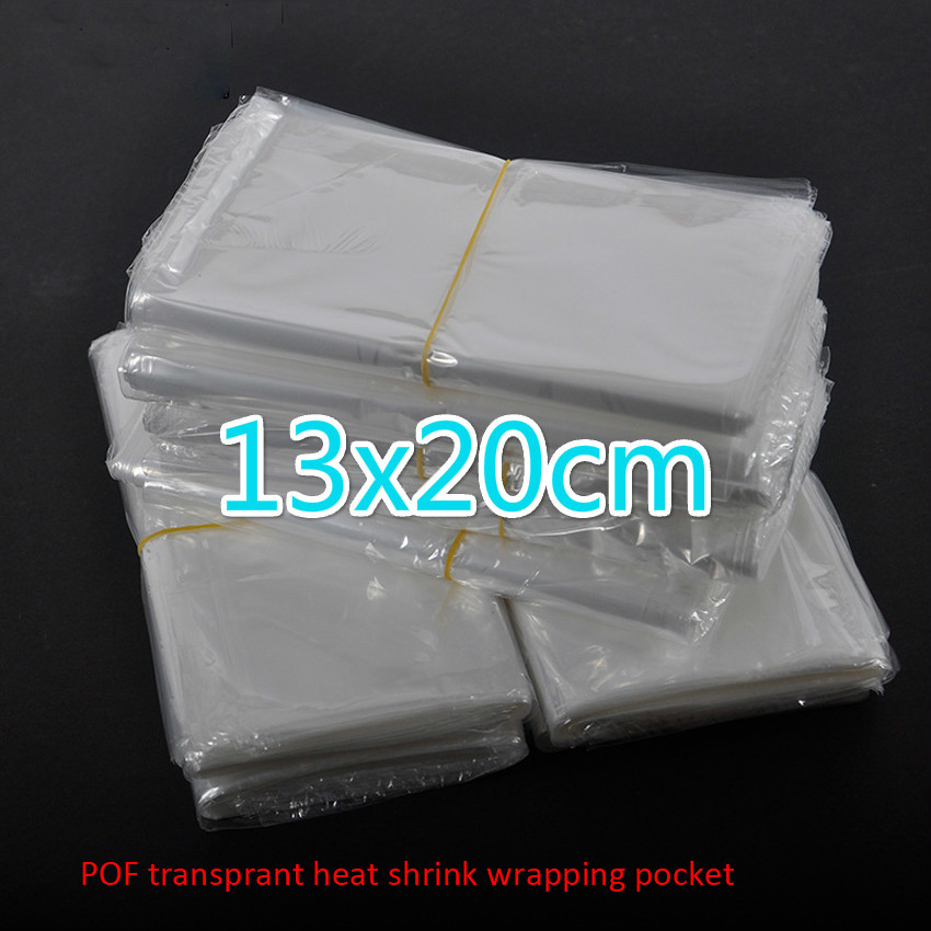 300pcs/lot 13x20cm Clear Transparent Shrink Wrap Package Heat Seal Bag POF Gift packing plastic bags for comestic bottles boxes-image-415497393