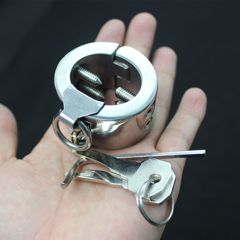 

Penis Bondage Cock Ring Scrotum Pendant Testicle Pendant Chastity device with Wolf Teeth Scrotum Lock Traning Ring for Men B2-2-31
