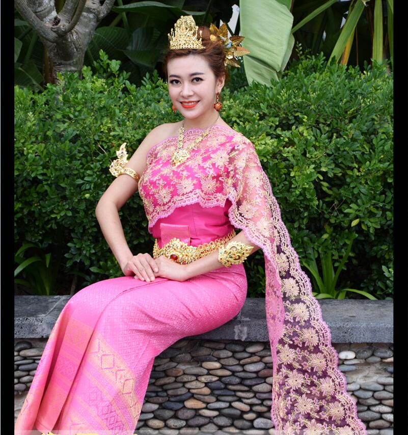 

Thailand Laos Myanmar Traditional Dai costume women's suits retro water conservancy Festival life dress festival costumes Minority clothing