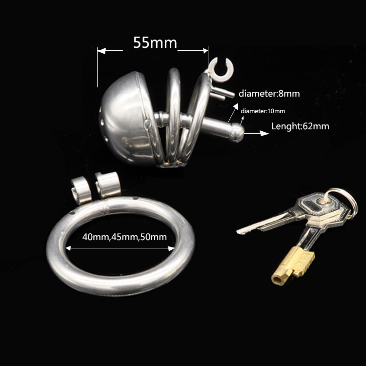 

stainless steel penis plug lock male chastity device with urethral catheter 2 ring cock cage cb6000s devices sex toys for men