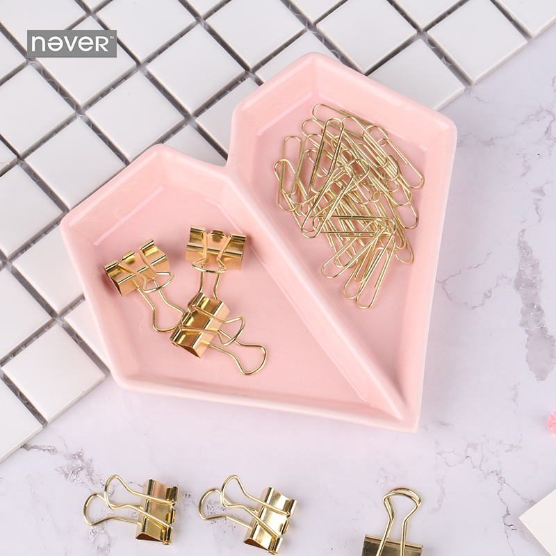 Herz Metall Büroklammern 12 Stück Binder Clips Gold // Rose Gold Farben