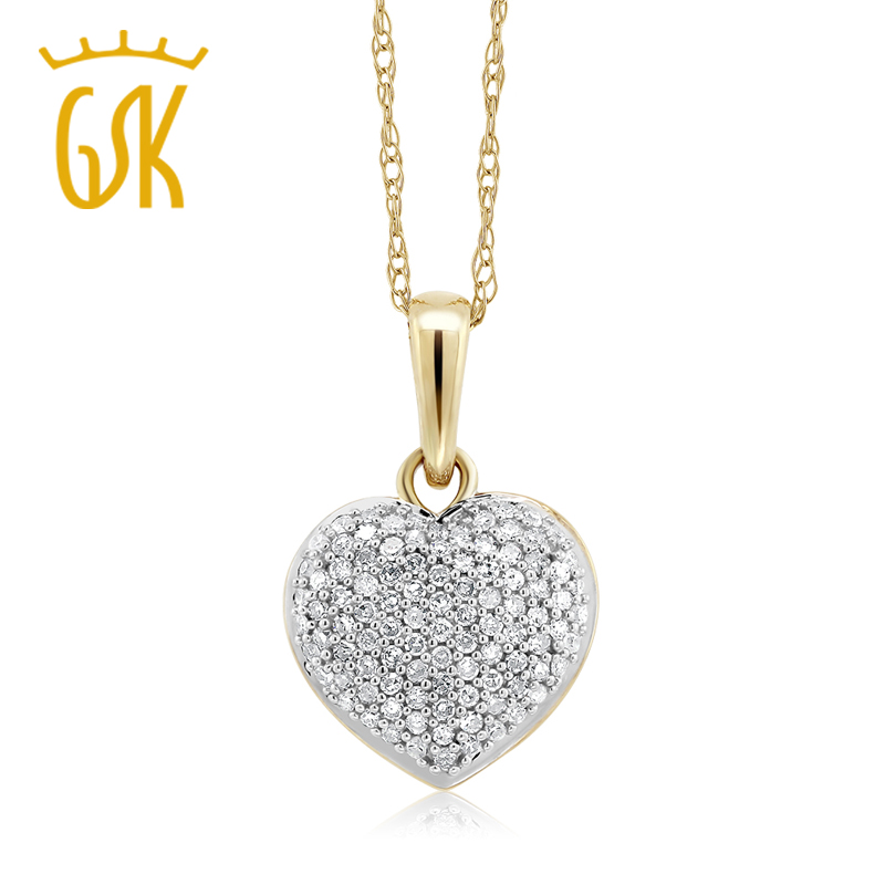 Diamante Hueco Corazón Collar en 18/" Cadena de Plata Plateado