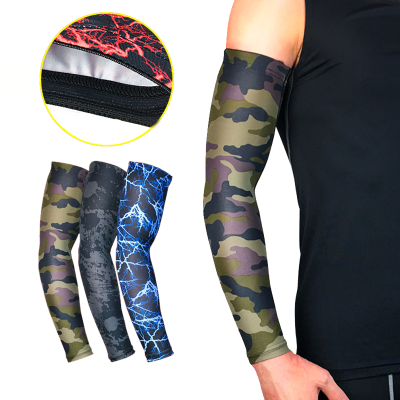 

1 Pair Quality High Elastic Men Sports Long Arm Sleeve Warmers Basketball Shooting Elbow Pads Protector Stretch Padded Support Guard, Red