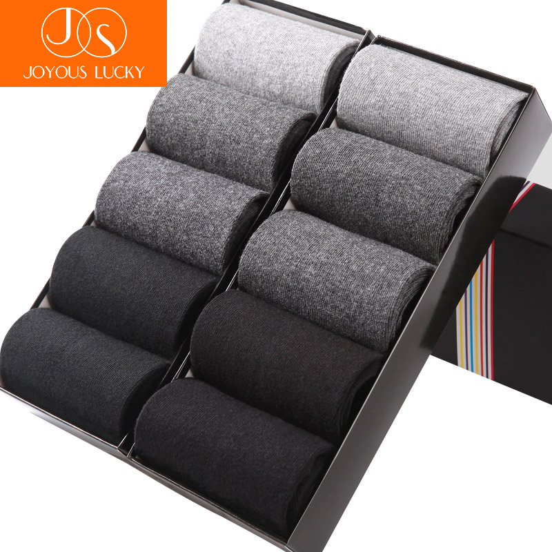 

JOYOUS LUCKY 10 Pairs /Lots New Dress Socks Men's Cotton Tube Solid Business Men Socks Meias Four Seasons Solid Men, Grey socks