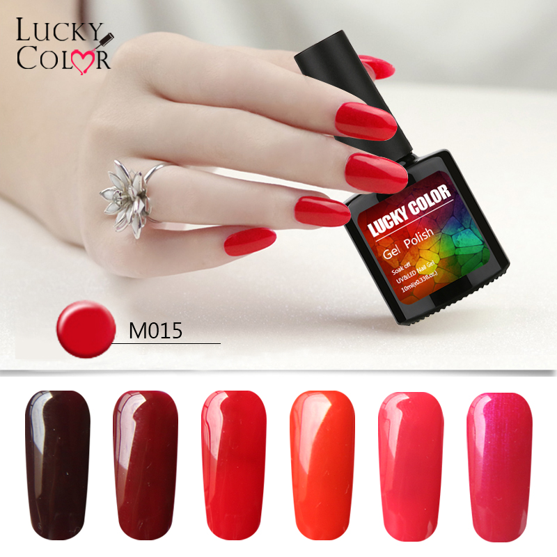 

Red serise 12 Colors Gel Varnish Soak Off LED UV Nail Polish Art Semi Permanent Lacquer Black bottle Manicure Beauty 10g/bottle, M015