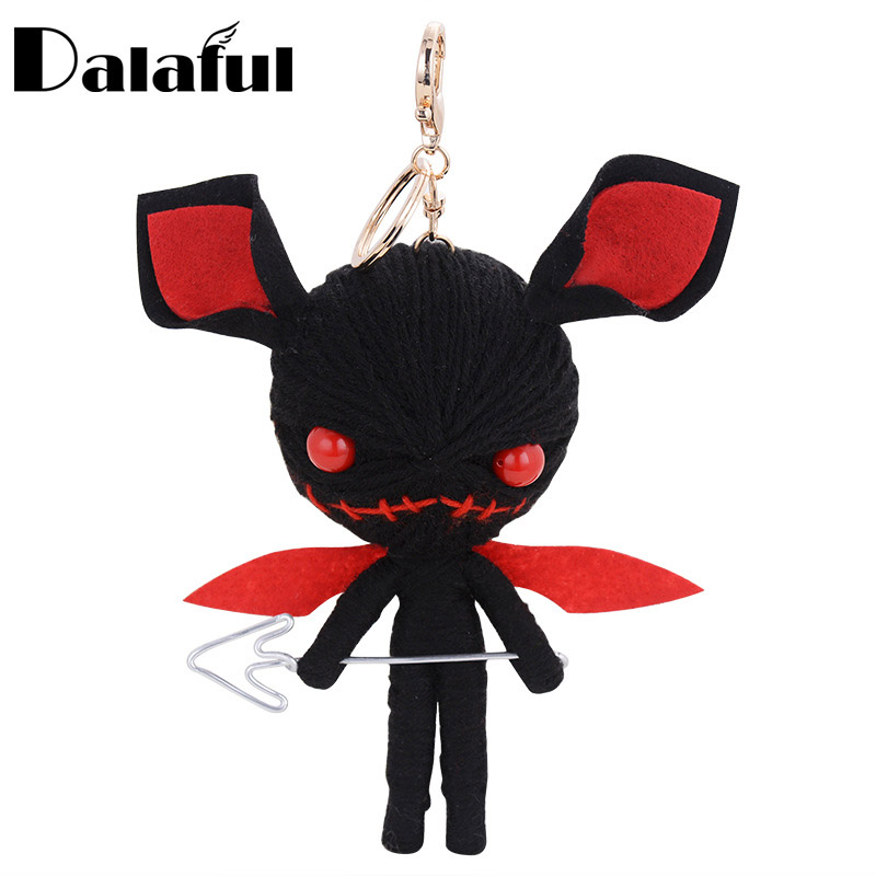 

New Fashion Hand-made Woven Key Chains Rings Holder Knitting Voodoo Doll Demons Monsters Evil Bag Pendant Keyrings KeyChains K285
