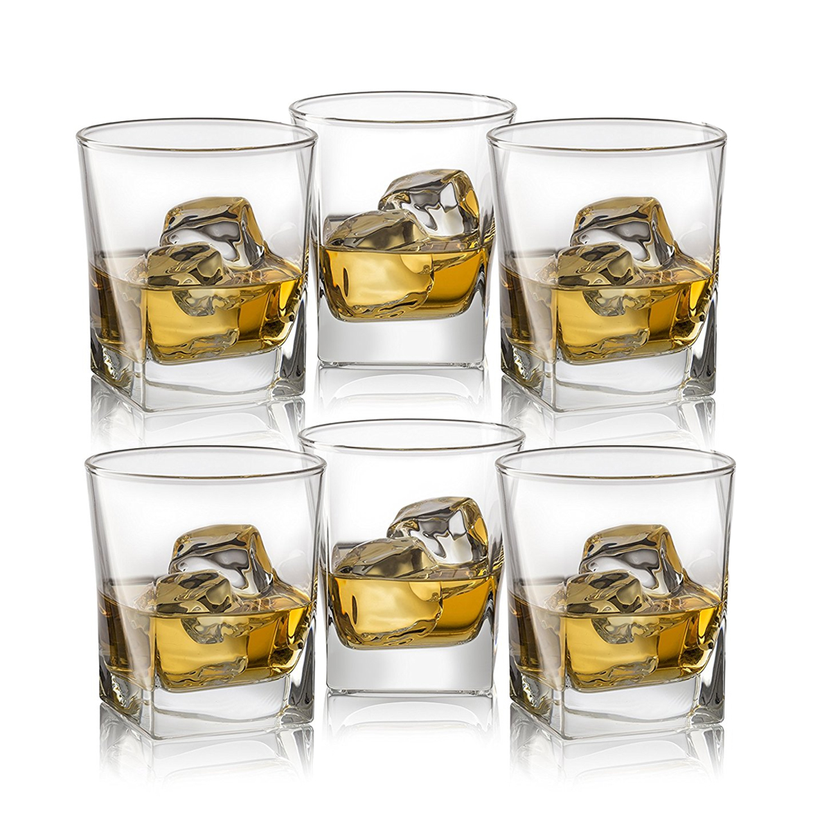 Double Old Fashioned Whiskey Glass 10 oz Heavy Base Rocks Barware Glasses for Scotch, Bourbon and Cocktail Drinks-image-452013945