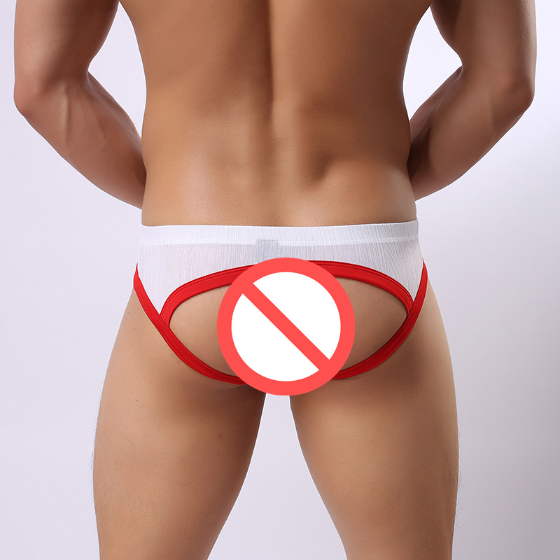 

Men's Bikini Briefs Underwear Sexy Gay Jockstrap T-Back Pouch Erotic Sissy Panties Comfortable Men Underwear Briefs Underpants, White