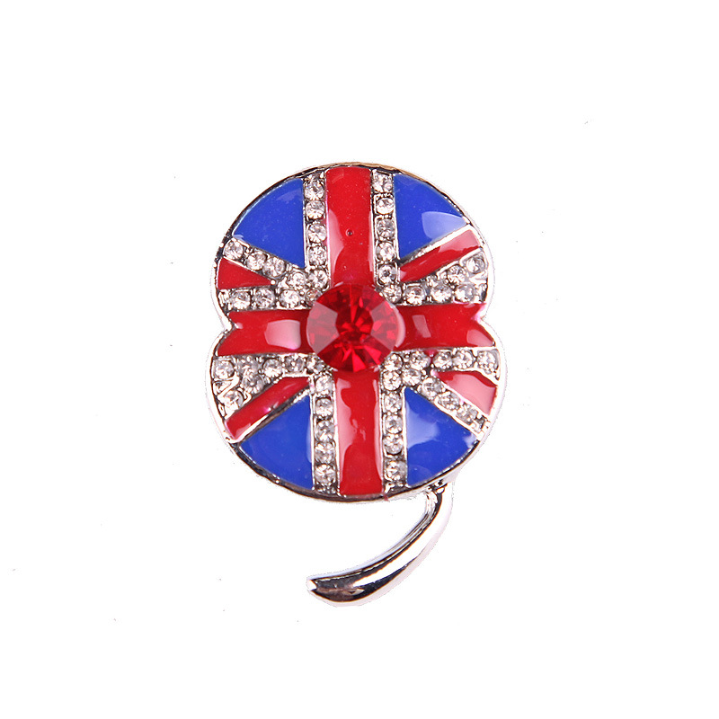 UK Style Poppy Flower Crystal Brooches Pin For Women Gift Sweater Buckle Brooch Cute Small Size Lapel Pin Enamel Rhinestone Breastpin Broach-image-419256226