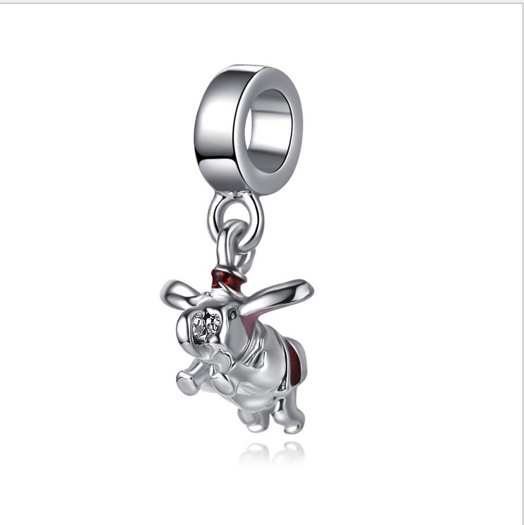 

Fits Pandora Sterling Silver Bracelet Dumbo Dangle Enamel Elephant Beads Charms For European Snake Charm Chain Fashion DIY Jewelry Wholesale