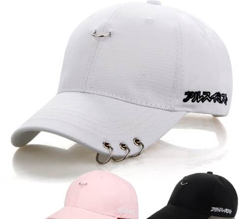 

BONJEAN solid Ring Safety Pin curved hats fashion hoop baseball cap women men sun cap snapback hip hop caps casquette gorras, Other