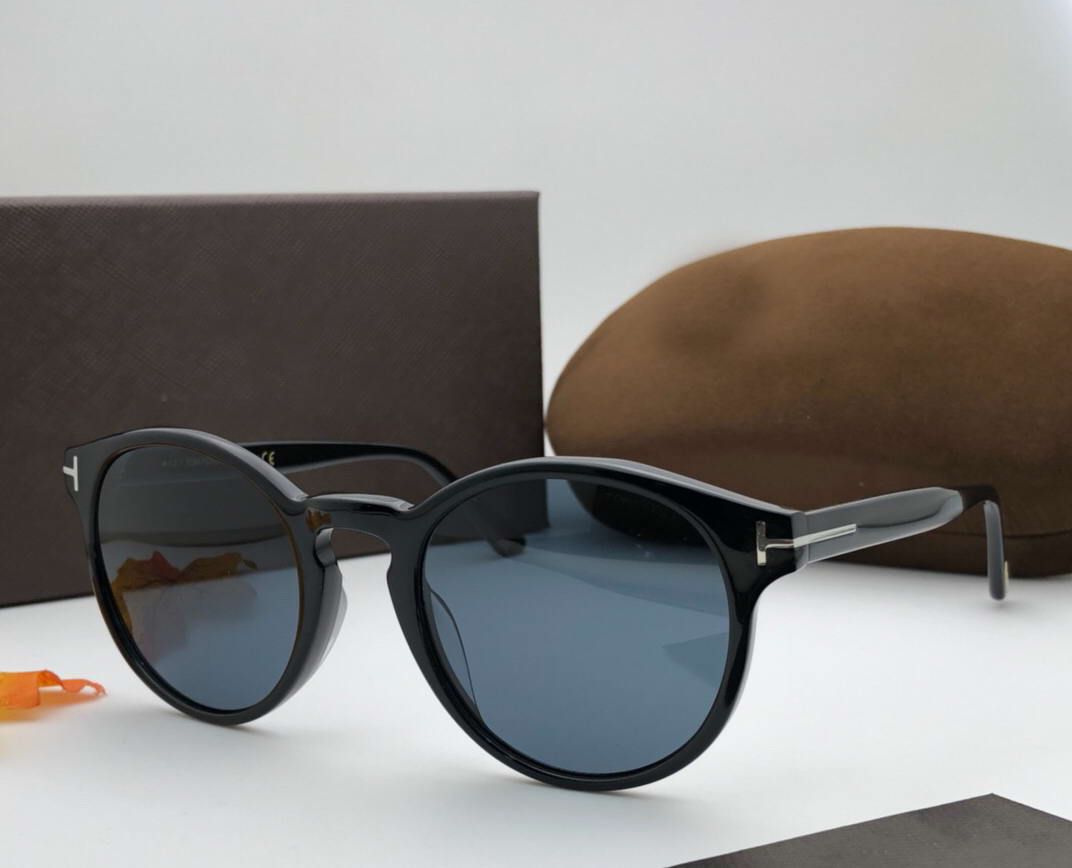 

FT 0591 Shiny Black/Grey Sunglasses Round Retro Sonnenbrille Designer Sunglasses glasses Brand New with Box