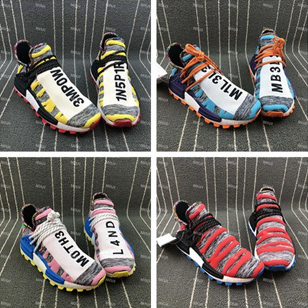 

2018 Hot Sale New Human Race Pharrell x shoes Men Women Running shoes Ultra The Embroidery sneakers With Box Size 36-46, Color-1