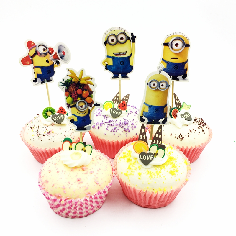Cartoon Monocular Eyes Minions Cupcake Toppers Pick Despicable Dad