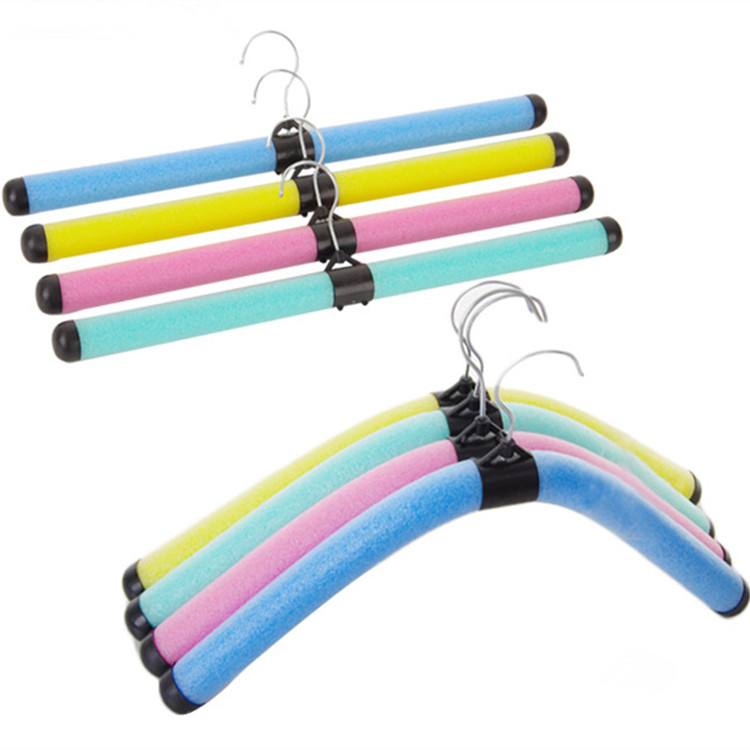 

Wholesale 30 PCS Colorful Bendable Sponge Adult Clothes Hanger Children Coat Hanger Adjustable Foam Rack Free Shipping