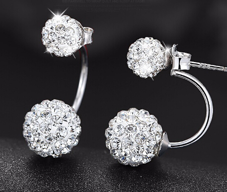

silver plated fashion U bend earring shiny Romantic Jewelry Shambhala ladies`stud earrings jewelry allergy free wholesale