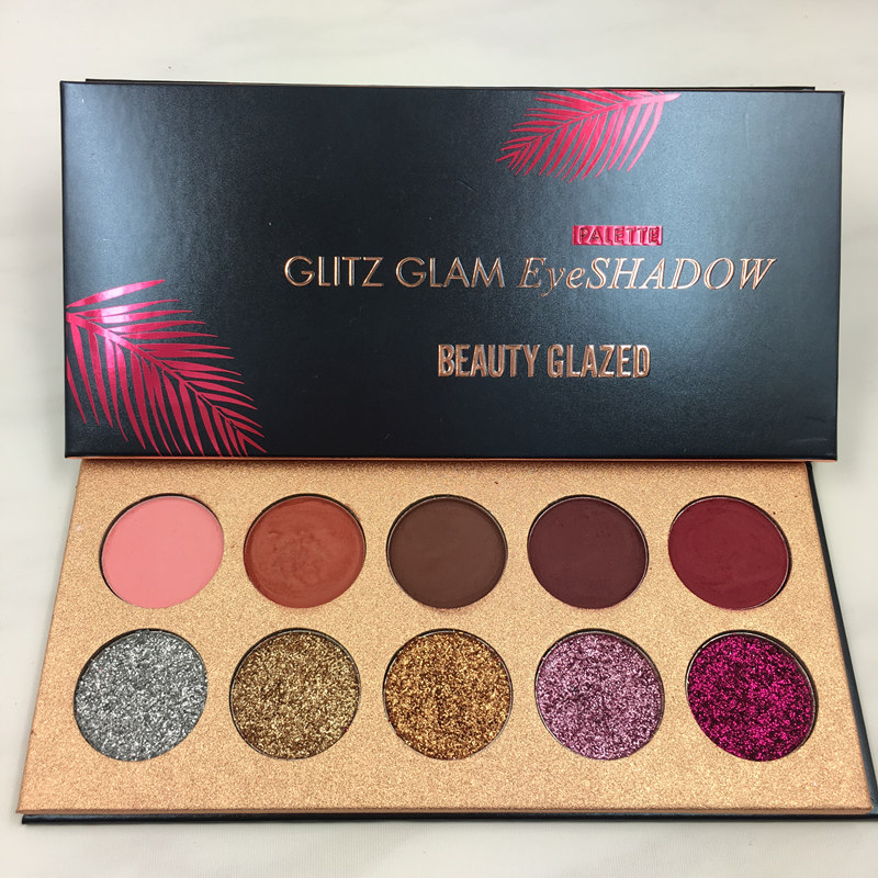 

2017 New 10 Colors Glitterinjections Pressed Shimmer Matte Glitters Eyeshadow Diamond Rainbow Make Up Cosmetic Eye shadow, Burgundy