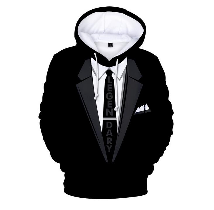 

New Fashion Couples Men Women Unisex HD Cartoon Tuxedo Funny 3D Print Hoodies Sweater Sweatshirt Jacket Pullover Top L0M061, Multicolor