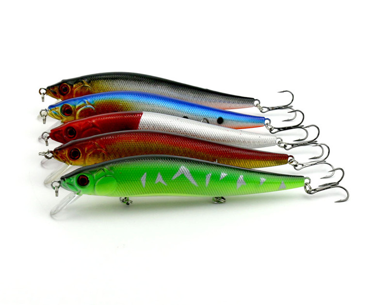 

Fly Fishing BASS Crankbait simulation plastic Big bait with 3 VMC hooks 14cm 23g Minnow Laser Lures fishing tackle