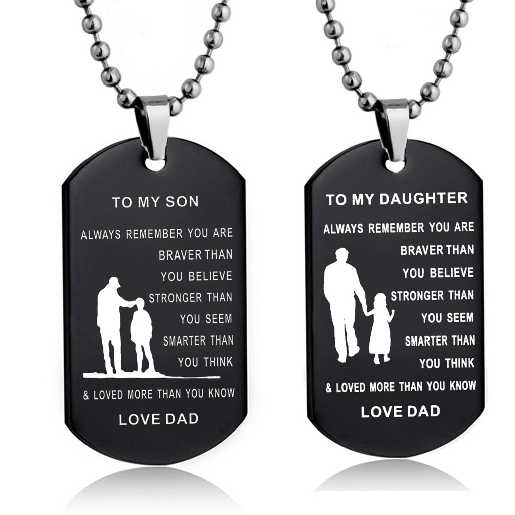 Papa//Mamá Para Mi Hija//Hijo Colgante Collar de etiqueta Te Amo Regalo Creativo Z