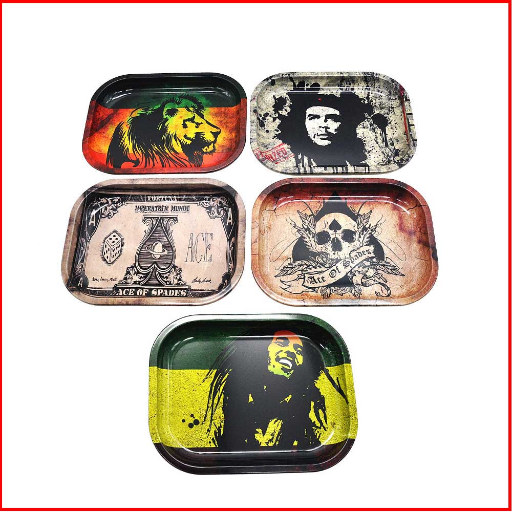

rolling tray metal tobacco rolling tray with 5 5 x 7 handroller roll case tobacco storage tray smoking accessories 5colors