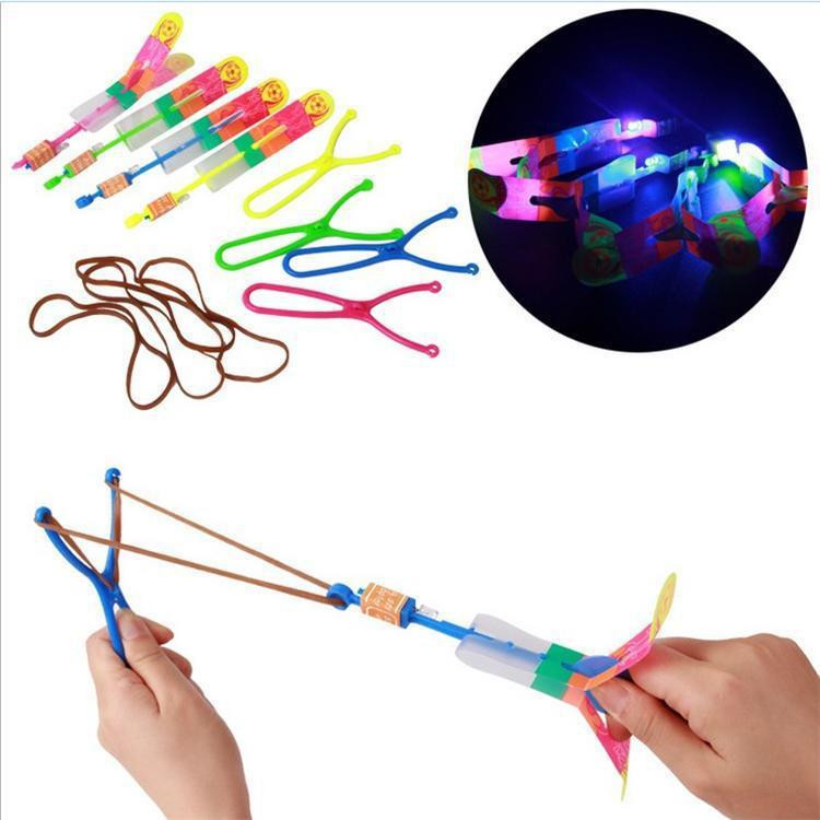 

led Amazing flying Light Arrow Rocket Helicopter Flying Toy Party Fun Gift Elastic flshing gow up roket chirstmas children kids toys 200pcs
