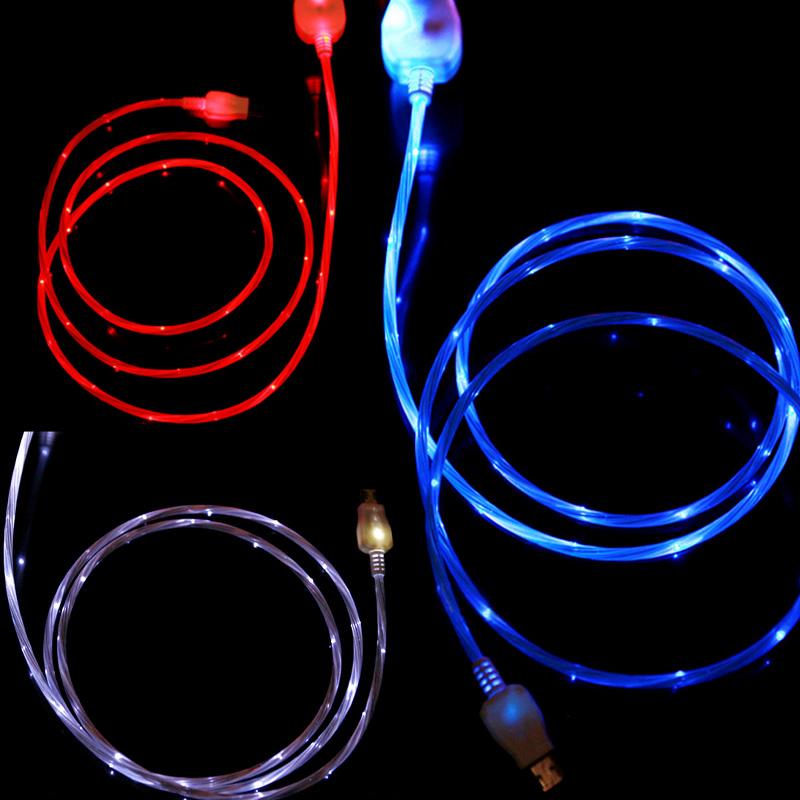 

Flowing USB Cable Upgrade Extra Bright Brilliant LED Micro Light Up Charging Charger Data Cable w/ Direction Flow Stream Opp Bag