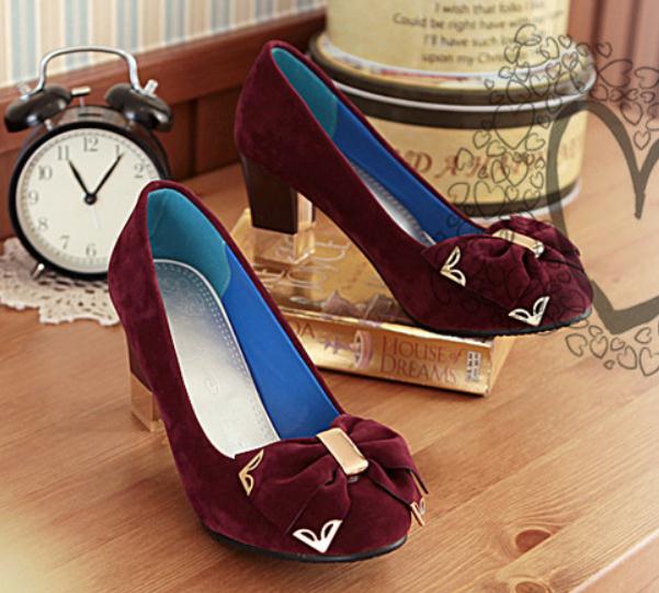

Free send 2018 Spring and autumn Single shoes Coarse heel high heels Women's Shoes, Pink
