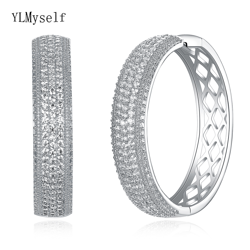 

Hot sale Luxury 40mm diameter big hoop earrings silver plate jewelry statement jewellery top quality female large circle earring