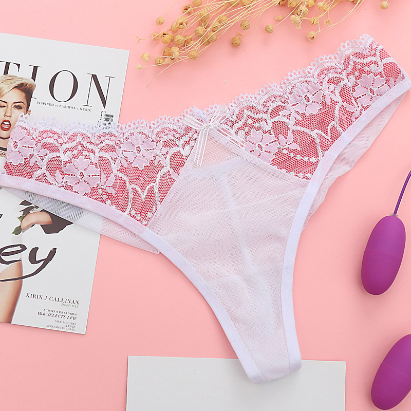 

2018 New fashion women's sexy panties Underwear Mesh Briefs Female Transparent Intimates Contrast Color New Low rise Panty 5008