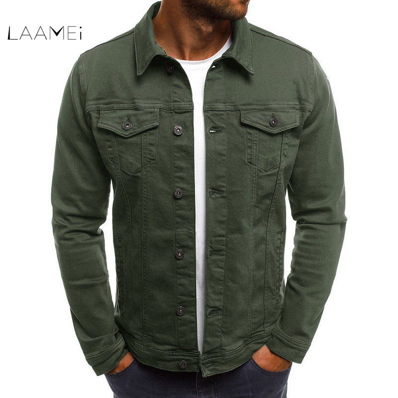 Laamei 2018 Men's Denim Jacket High Quality Fashion Jeans Jackets Slim Fit Casual Streetwear Vintage Men Jean Clothing Plus Size D18100903