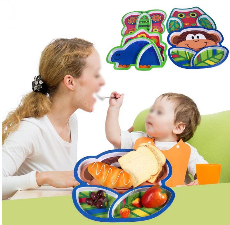 

Baby Feeding Dishes Animal Dinosaur Owl Butterfly Children Food Plate Dishes Baby Kids Feeding Tableware Dinning Table Food Tray Melamine
