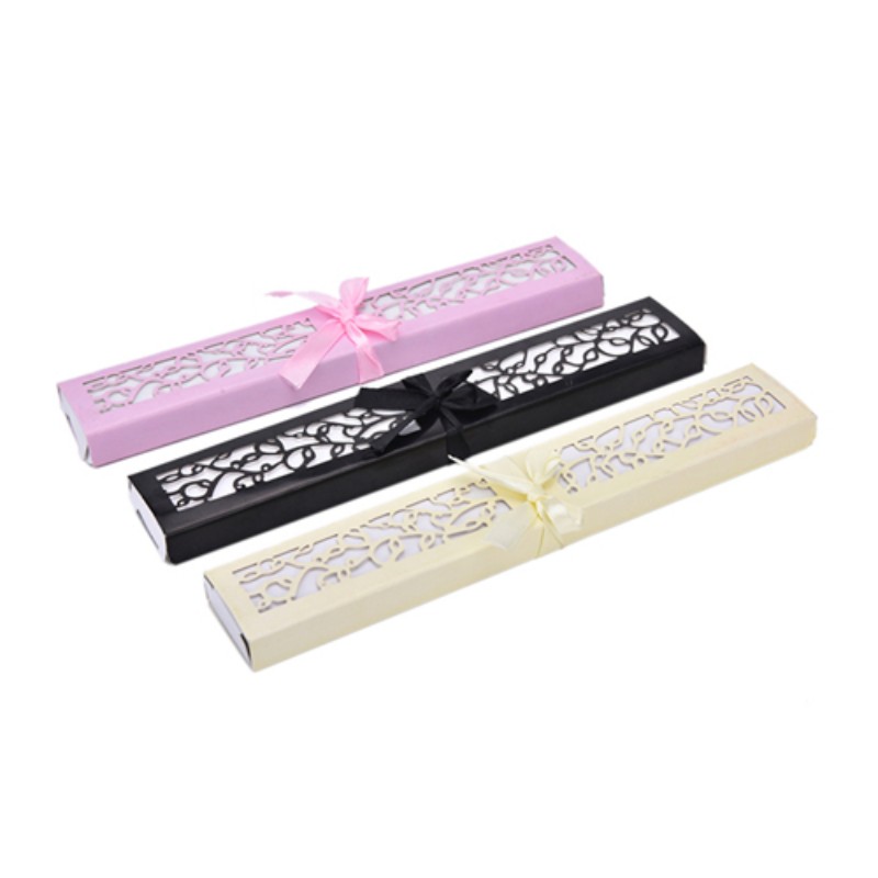 

wedding Favors Luxurious Silk Folding hand Fan in Elegant Laser-Cut Gift Box Party Gifts for guest 3 color