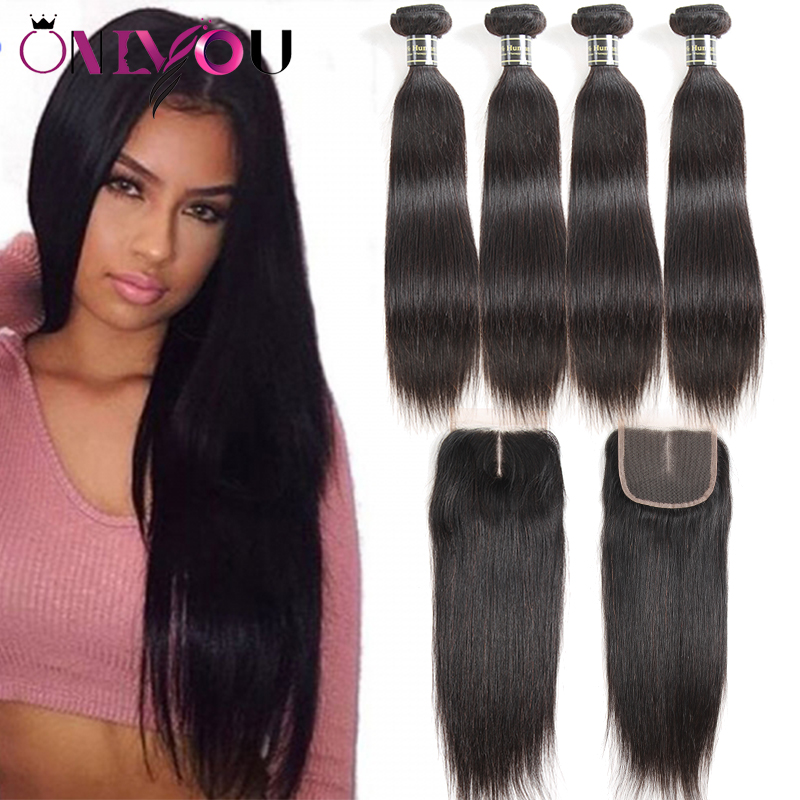 

Brazilian Peruvian Malaysian Indian Straight Virgin Human Hair Weaves With Closure Unprocessed Brazilian Remy Hair Bundles And Lace Closures, Malaysian virgin hair